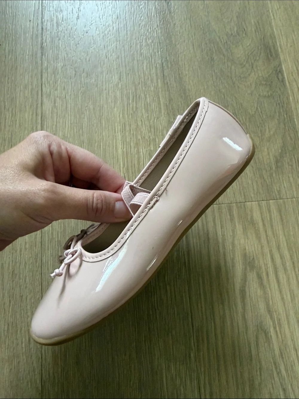 Wonder Nation Girls' Patent Ballet Flats in Blush Pink Size 12